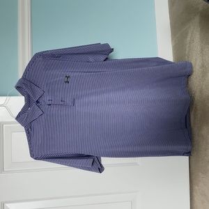 UA "L" Purple and Gray Stripped Polo
